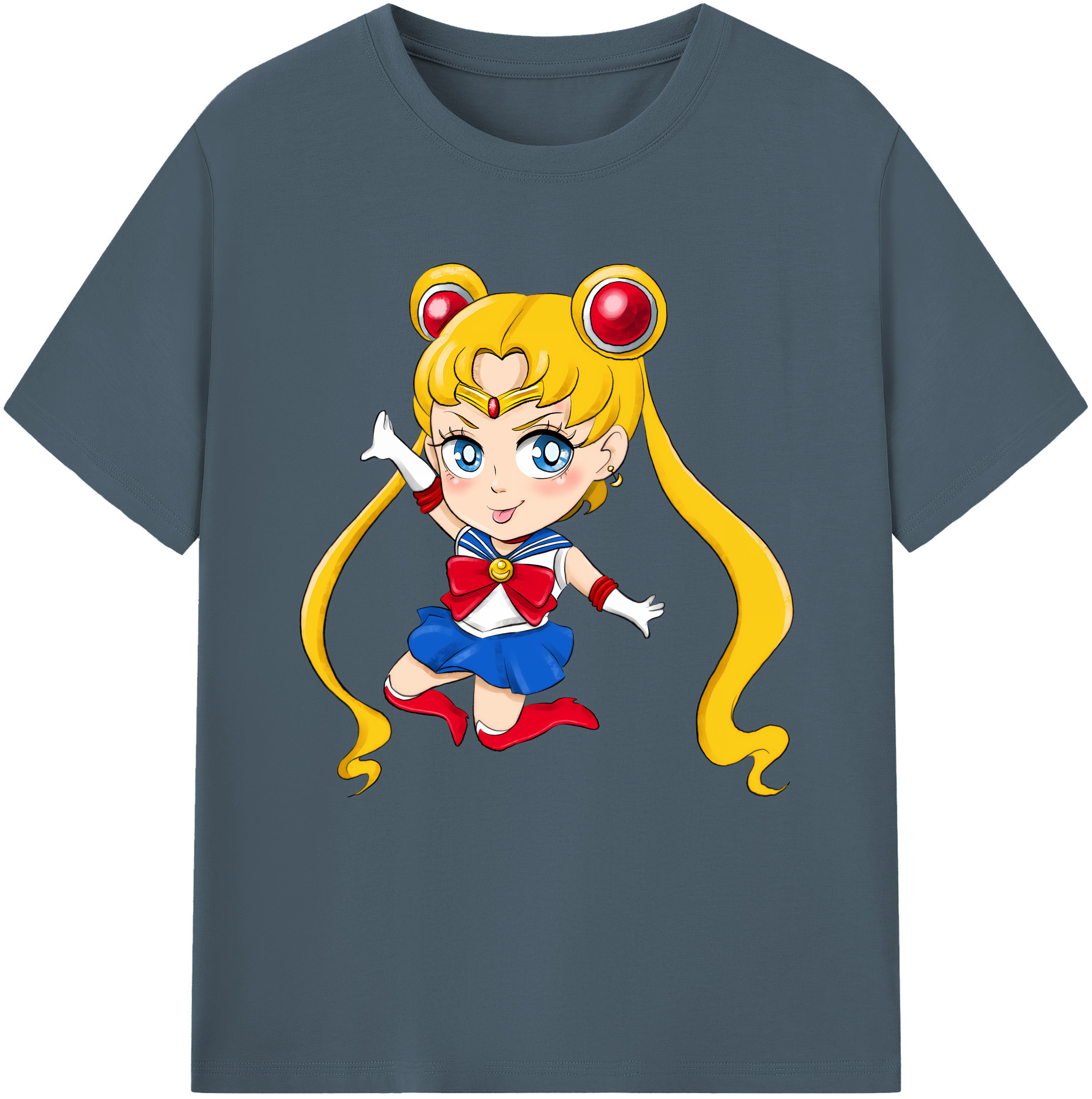 （画像用） 美少女戦士セーラームーン 月野 うさぎ つきの うさぎ Sailor Moon Tsukino Usagi 綿100％半袖Tシャツ（フロントプリント）